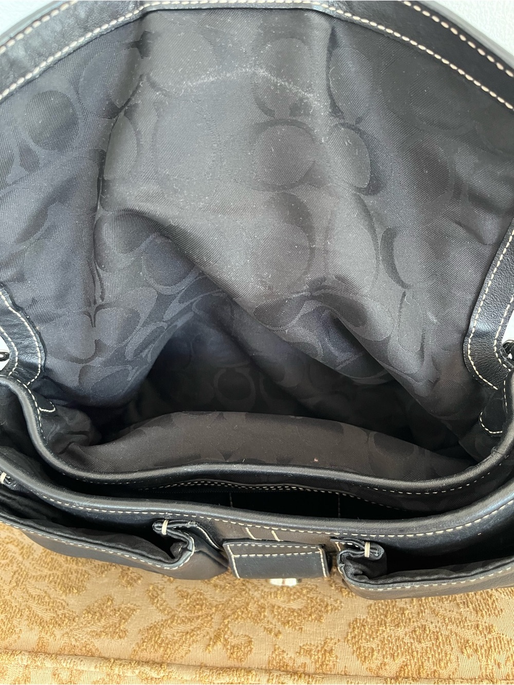 Coach Vintage Y2K Soho Shoulder Bag, 3653 Black Leather Hobo Buckle - Picture 12 of 12